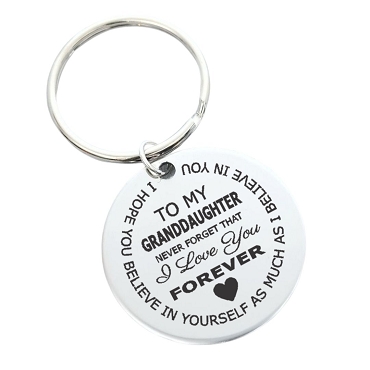 To My Granddaughter Keychain Gift Personalized Back